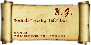 Modránszky Gábor névjegykártya