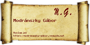 Modránszky Gábor névjegykártya