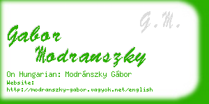 gabor modranszky business card