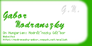 gabor modranszky business card